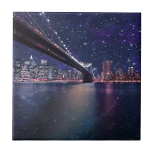 Spacey Manhattan Skyline Kakelplatta