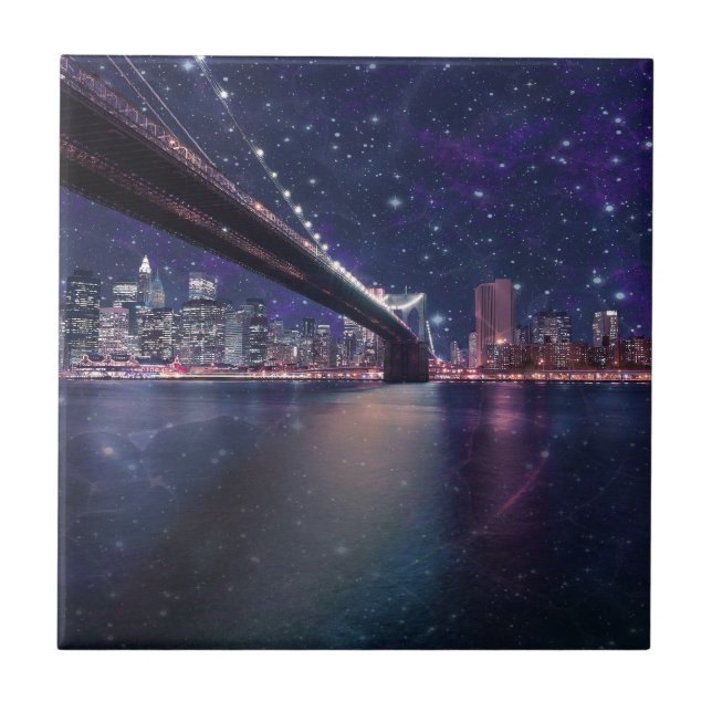 Spacey Manhattan Skyline Kakelplatta (Framsidan)