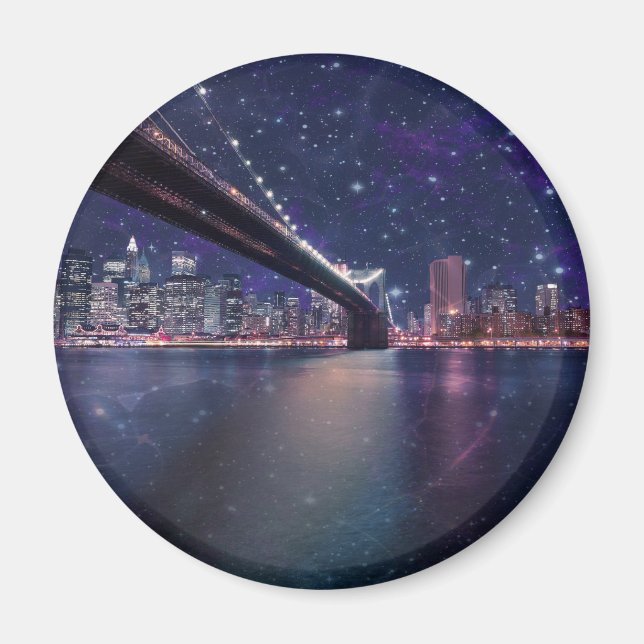 Spacey Manhattan Skyline Magnet (Framsidan)