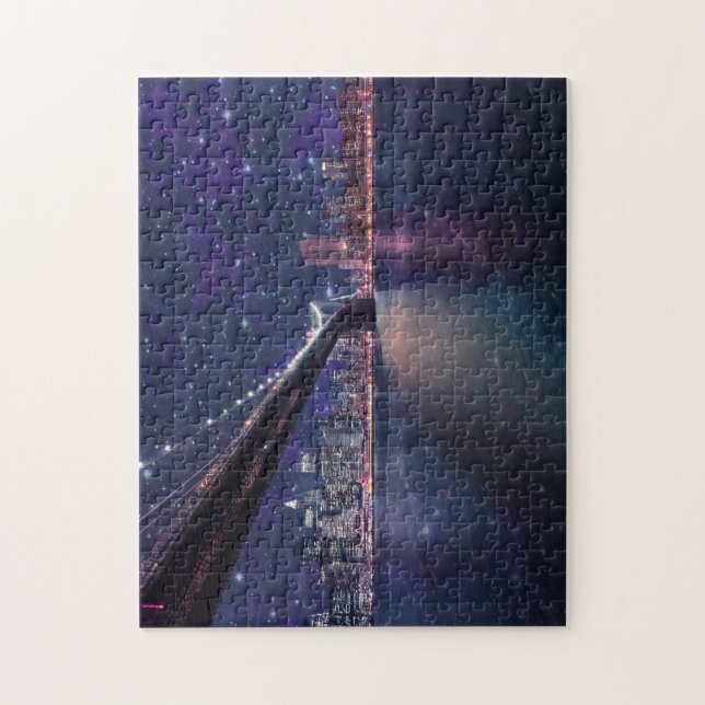 Spacey Manhattan Skyline Pussel (Vertikal)