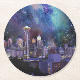 Spacey Seattle Underlägg Papper Rund