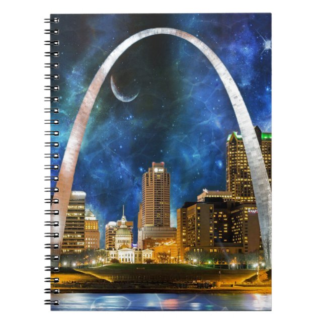 Spacey St. Louis Skyline Anteckningsbok Med Spiral (Framsidan)