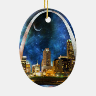 Spacey St. Louis Skyline Julgransprydnad Keramik