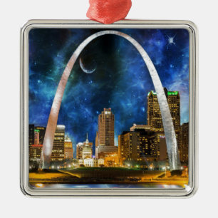 Spacey St. Louis Skyline Julgransprydnad Metall