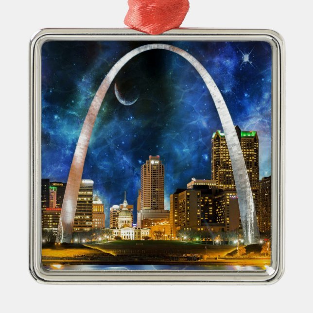 Spacey St. Louis Skyline Julgransprydnad Metall (Framsidan)