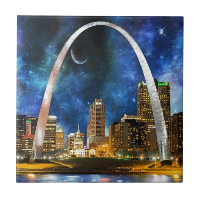 Spacey St. Louis Skyline Kakelplatta (Framsidan)