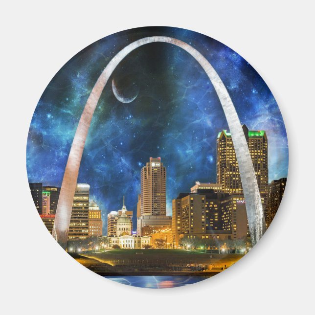 Spacey St. Louis Skyline Magnet (Framsidan)