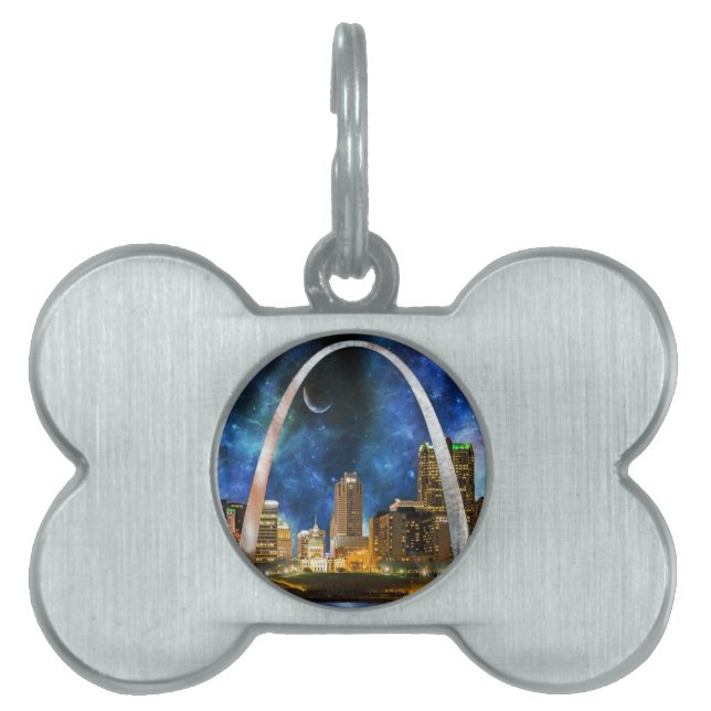 Spacey St. Louis Skyline Namnbricka Husdjur (Framsidan)