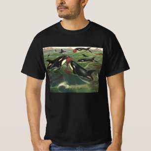 Späckhuggare och Orca, Antikvinska Marina Däggdjur T Shirt