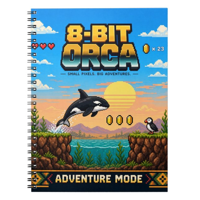 Späckhuggare, Retro 8-Bit Pixel Art Anteckningsbok (Framsidan)
