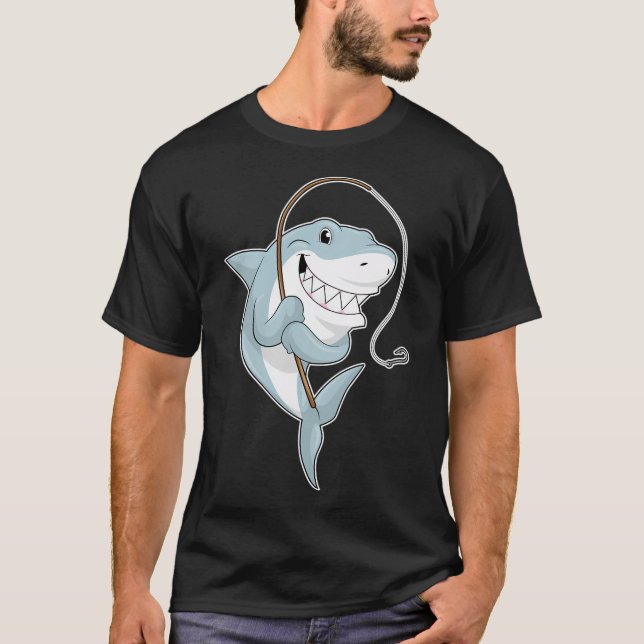 Späckhuggare som fiskare med fiskespö t shirt (Framsida)
