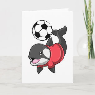 Späckhuggare som fotbollsspelare med fotboll kort