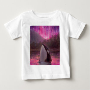 SpäckhuggareOrca och rosor/magentafärgat nordlig T-shirt