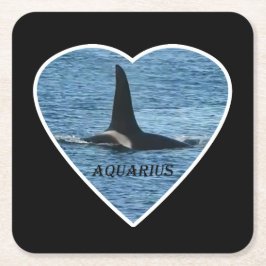 Späckhuggarfen "Aquarius" Orca Coaster Underlägg Papper Kvadrat