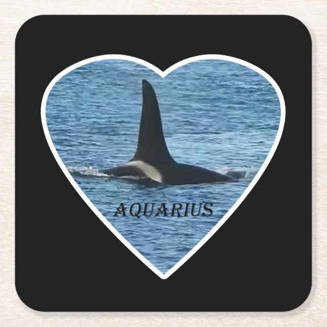 Späckhuggarfen "Aquarius" Orca Coaster Underlägg Papper Kvadrat (Framsidan)