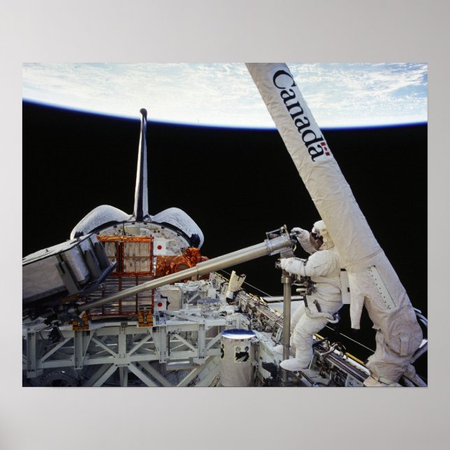 Spacpromenad ombord på Space Shuttle Columbia (STS Poster (Framsidan)