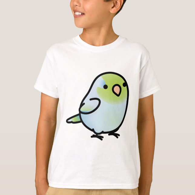 Späd Grönt Parrotlet T Shirt (Framsida)