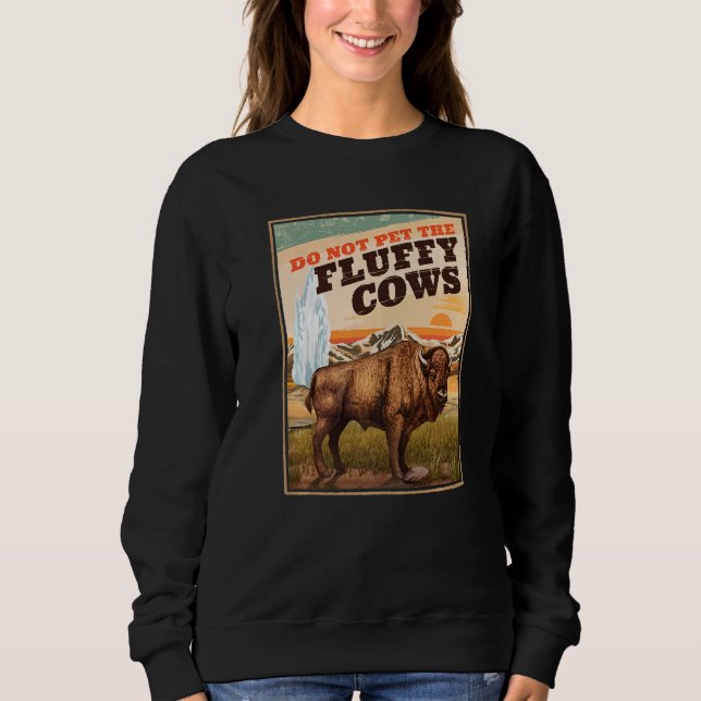 Späd inte fluffy Cows Bison 3 T Shirt (Framsida)