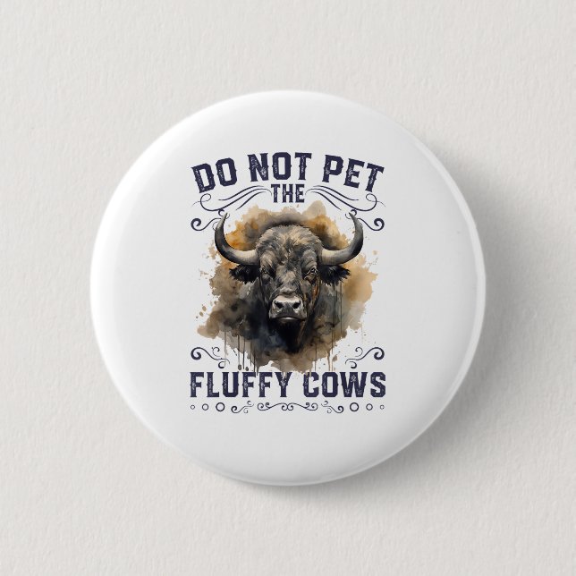 Späd inte fluffy Cows Bison Yellowstone Park Knapp (Framsida)