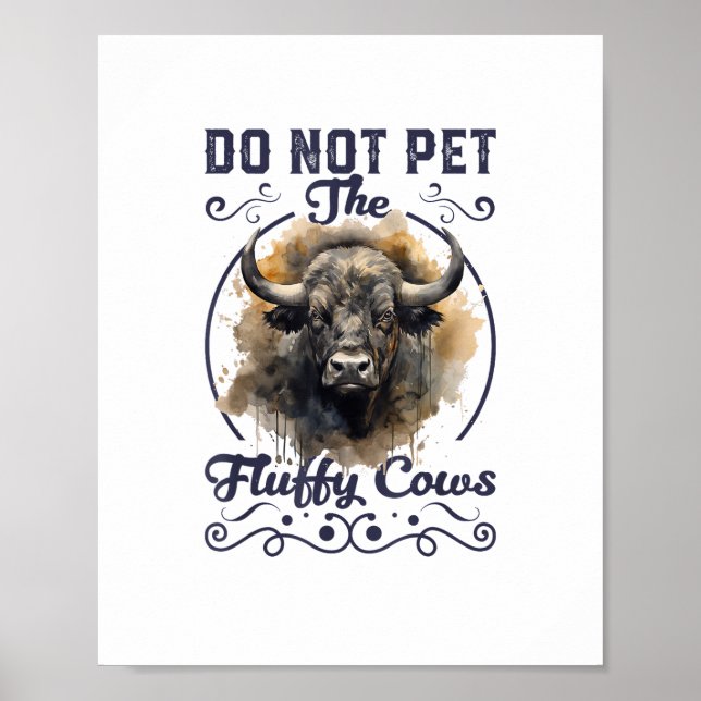Späd inte fluffy Cows Bison Yellowstone Park Poster (Framsidan)