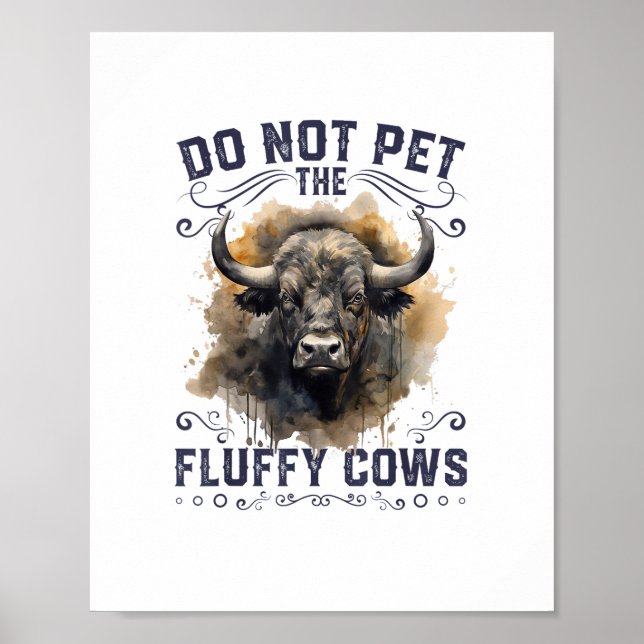 Späd inte fluffy Cows Bison Yellowstone Park Poster (Framsidan)