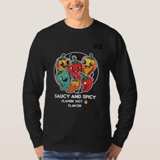 Späd Stil med Hett Sauce Vibes T Shirt