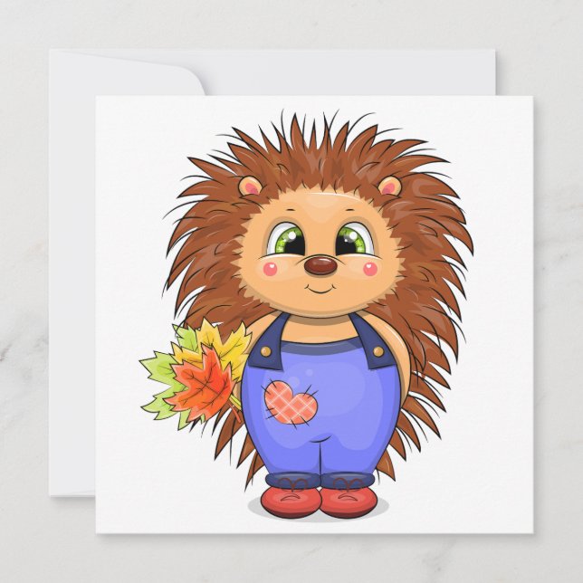 Späd tecknad med höst löv. (Framsida)