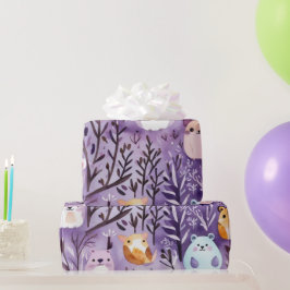 Späda blommor hyr djur träd Wrapping Papper Presentpapper