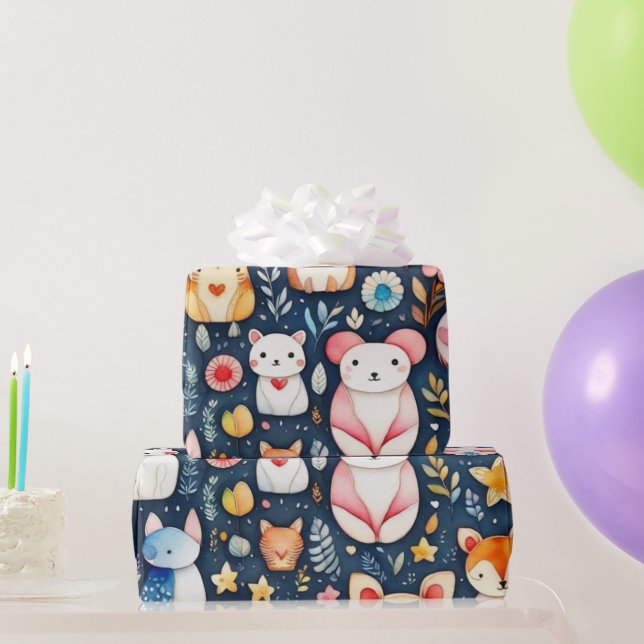 Späda blommor Pappra Presentpapper (Festgåvor)