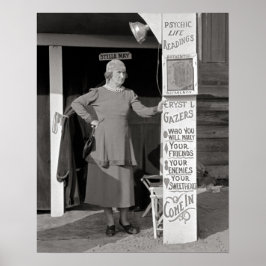 Spådam, 1938. Vintage foto Poster