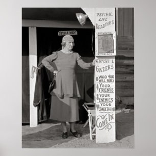Spådam, 1938. Vintage foto Poster