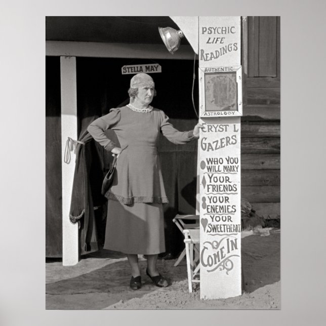 Spådam, 1938. Vintage foto Poster (Framsidan)