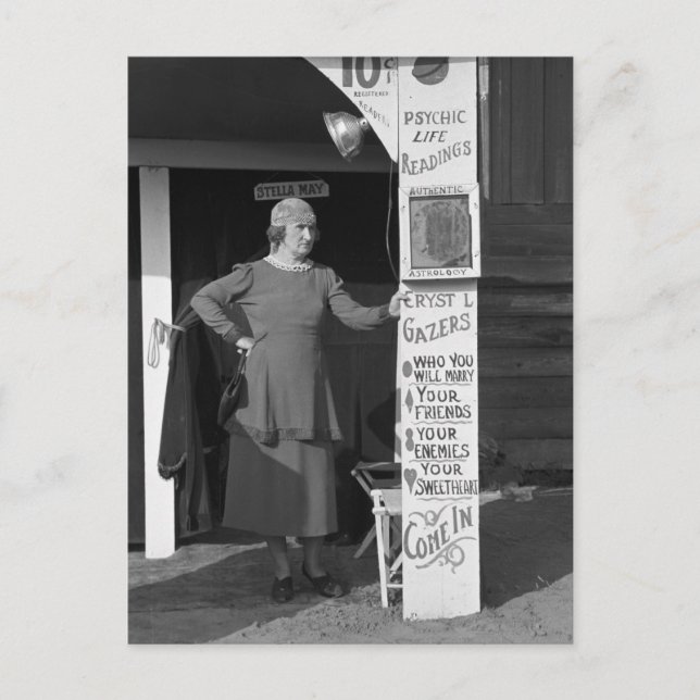 Spådam från Louisiana, 1938 Vykort (Framsida)