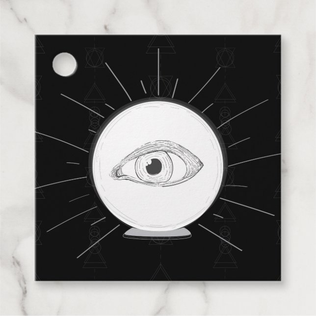 Spådam Öga Siare Esoterisk Kristallboll Gåvor Etiketter (Framsida)