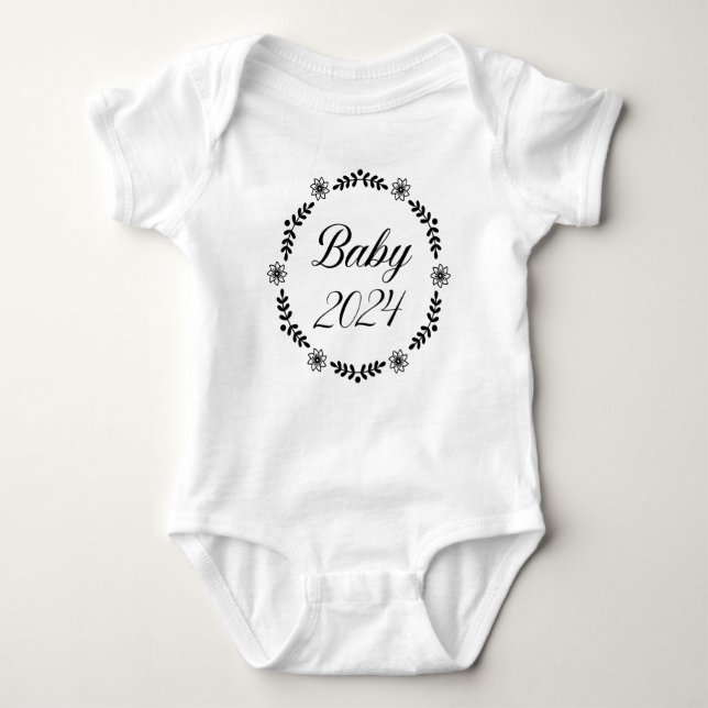 Spädbarn 2024 | Gravid för meddelande | baby 2024 T Shirt (Framsida)