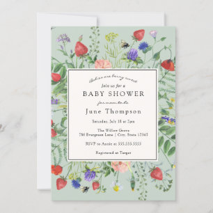Spädbarn är Berry Sweet Wildblomme Baby Shower Inbjudningar