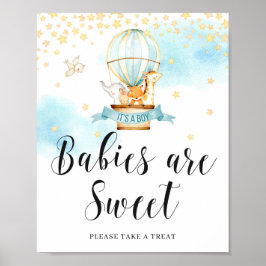 Spädbarn är en fin luftballong för Baby Shower Poster