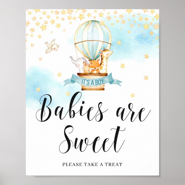 Spädbarn är en fin luftballong för Baby Shower Poster (Framsidan)