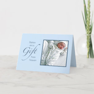 Spädbarn är en gift-blå fotomall kort