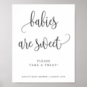 Spädbarn är en svensk, minimalistisk kalligrafifav poster