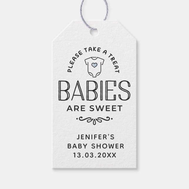 Spädbarn är gullig babystövel Boy Presentetikett (Framsidan)