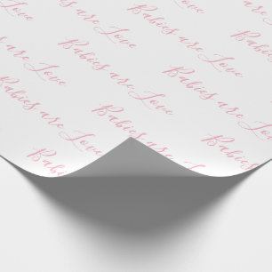 Spädbarn är Kärlek Rosa Girly Elegant Baby Presentpapper