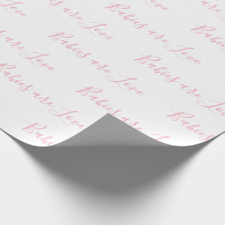Spädbarn är Kärlek Rosa Girly Elegant Baby Presentpapper