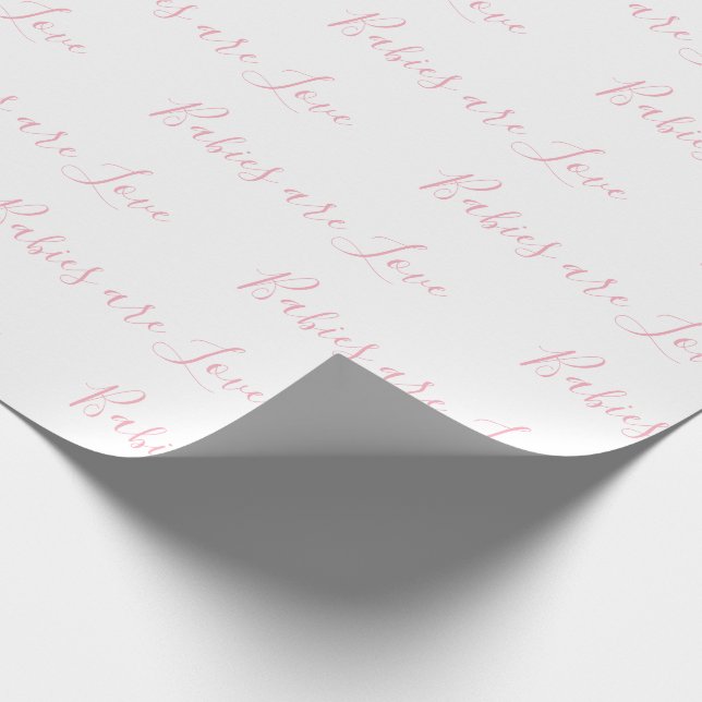 Spädbarn är Kärlek Rosa Girly Elegant Baby Presentpapper (Hörn)