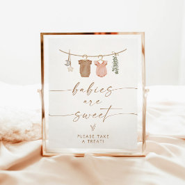 Spädbarn är söt efterföljare | Boho Gender Reveal Poster