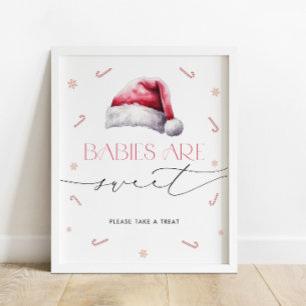 Spädbarn är söt, ta en semester jultomten Baby Poster