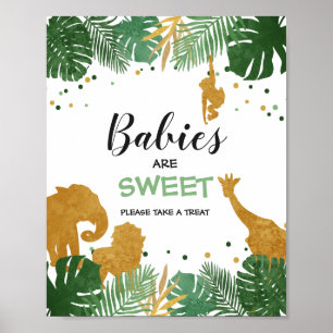 Spädbarn är söt teckenparken Zoo Jungle Favors Tre Poster