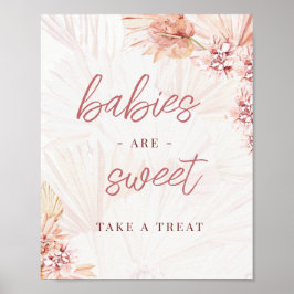 Spädbarn är sötat ta Beat Boho Beige Baby Shower Poster