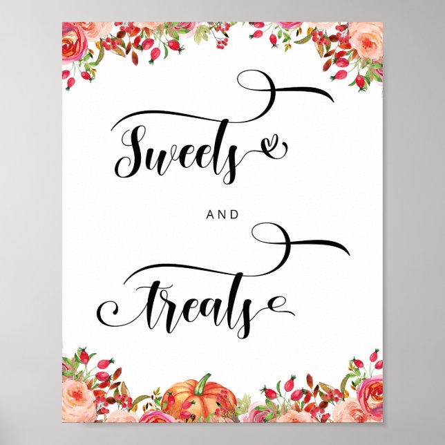 Spädbarn är sötat Ta en Treat Fall Pumpkin Poster (Framsidan)