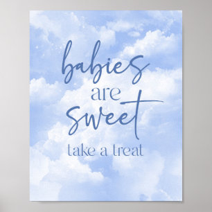 Spädbarn är sötat, ta ett litet babyskylt poster